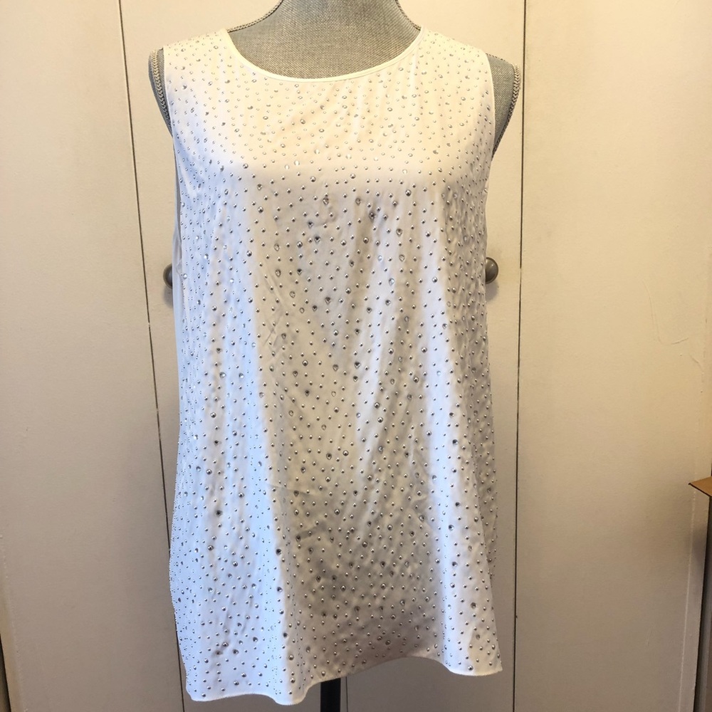💲🔻 Moon & Meadow silk blouse w/rhinestones - Picture 1 of 5